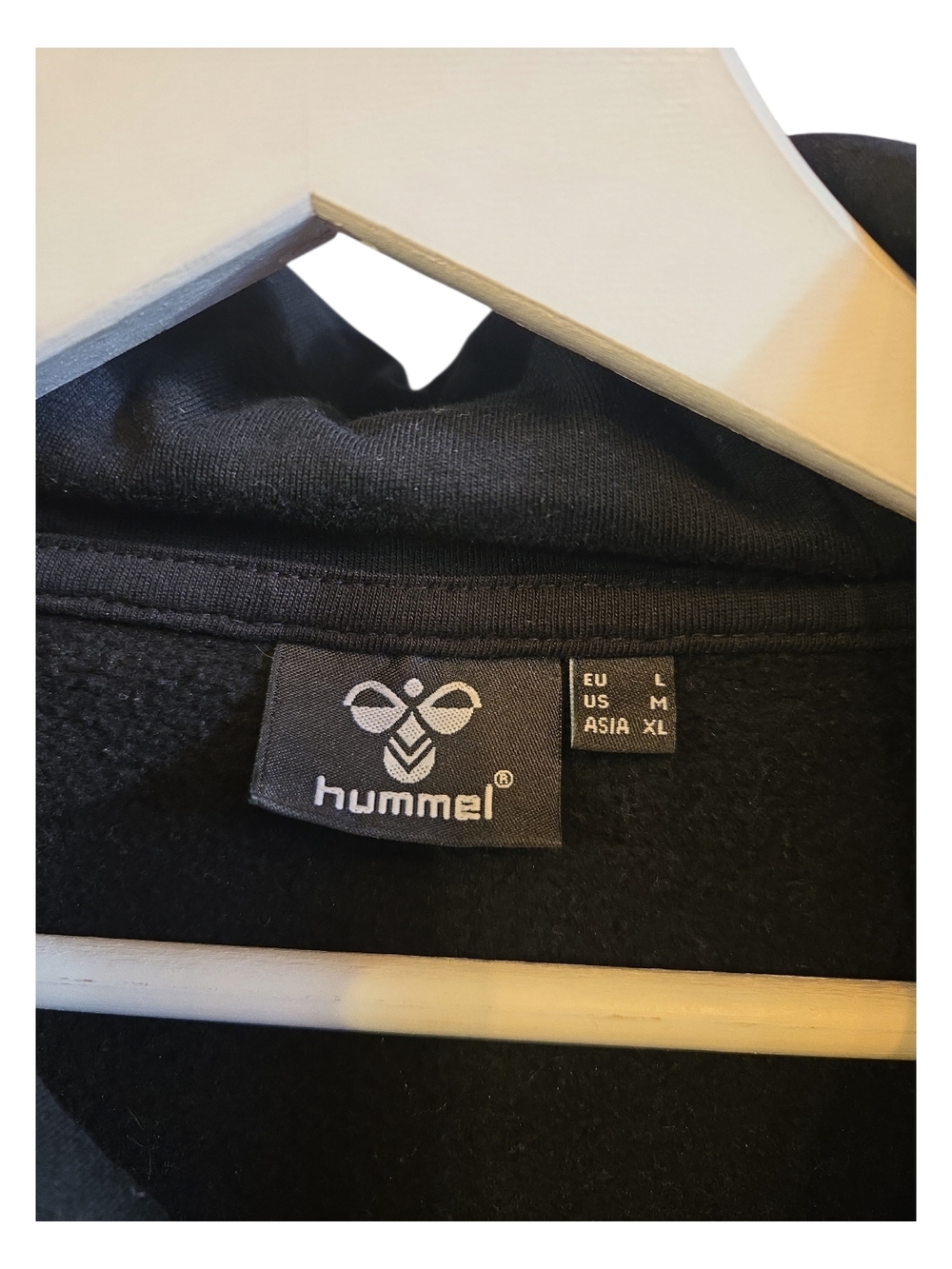 Hummel Black Hoodie with White Logo and Stripes - Picture 4 of 6